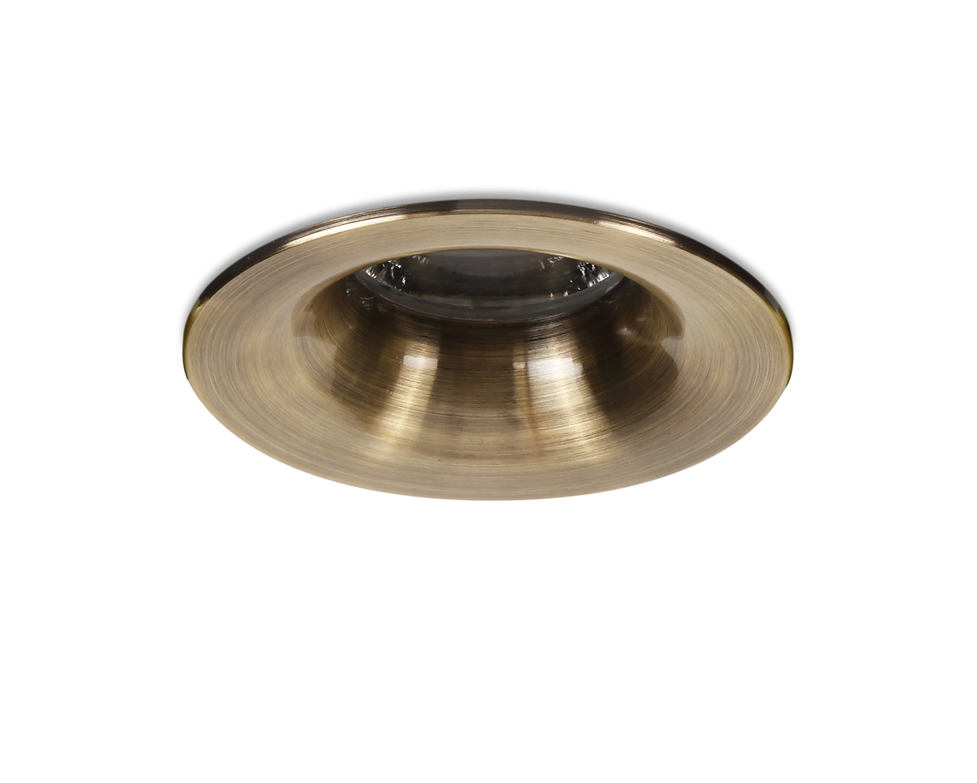 Bruve GU10 Recessed Round Antique Brass IP65 Downlighter, Cut-Out 68mm DX200404  Dlux Bruve IP65